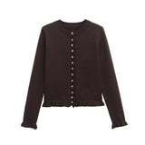 KIANA™ - Cozy Button-Up Cardigan with Lettuce Trim for Cold Weather