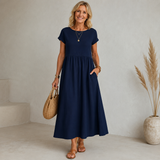 Gabrielle | Effortless Linen Blend Midi Dress