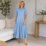 Camille | Elegant Puff Sleeve Maxi Dress