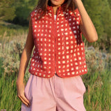 CONCUELO™ – Casual Plaid Sleeveless Zip-Up Vest