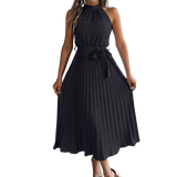 CEDRINE™ – Graceful Pleated Midi Dress