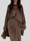 STELLA™ - Loose Shirt & Lace-up Skirt Suit for Elegant Daily Wear