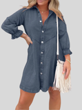 MARENE™ - Elegant Washed Puff Sleeve Mini Dress
