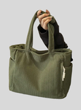 SOCIANI™ – Trending Ribbed Tote Bag with Drawstring Detail