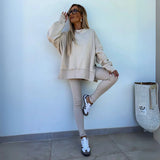 YACHI™ - Casual Long Sleeve Sweatshirt and Pants Set