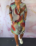 MARI™ - Colorful V-Neck Dress