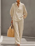 Lisette | Women’s Batwing Sleeve Linen Cotton Two-Piece Set