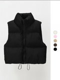 ZARA™ - Casual Stand Collar Cropped Zip Coat for Cold Weather